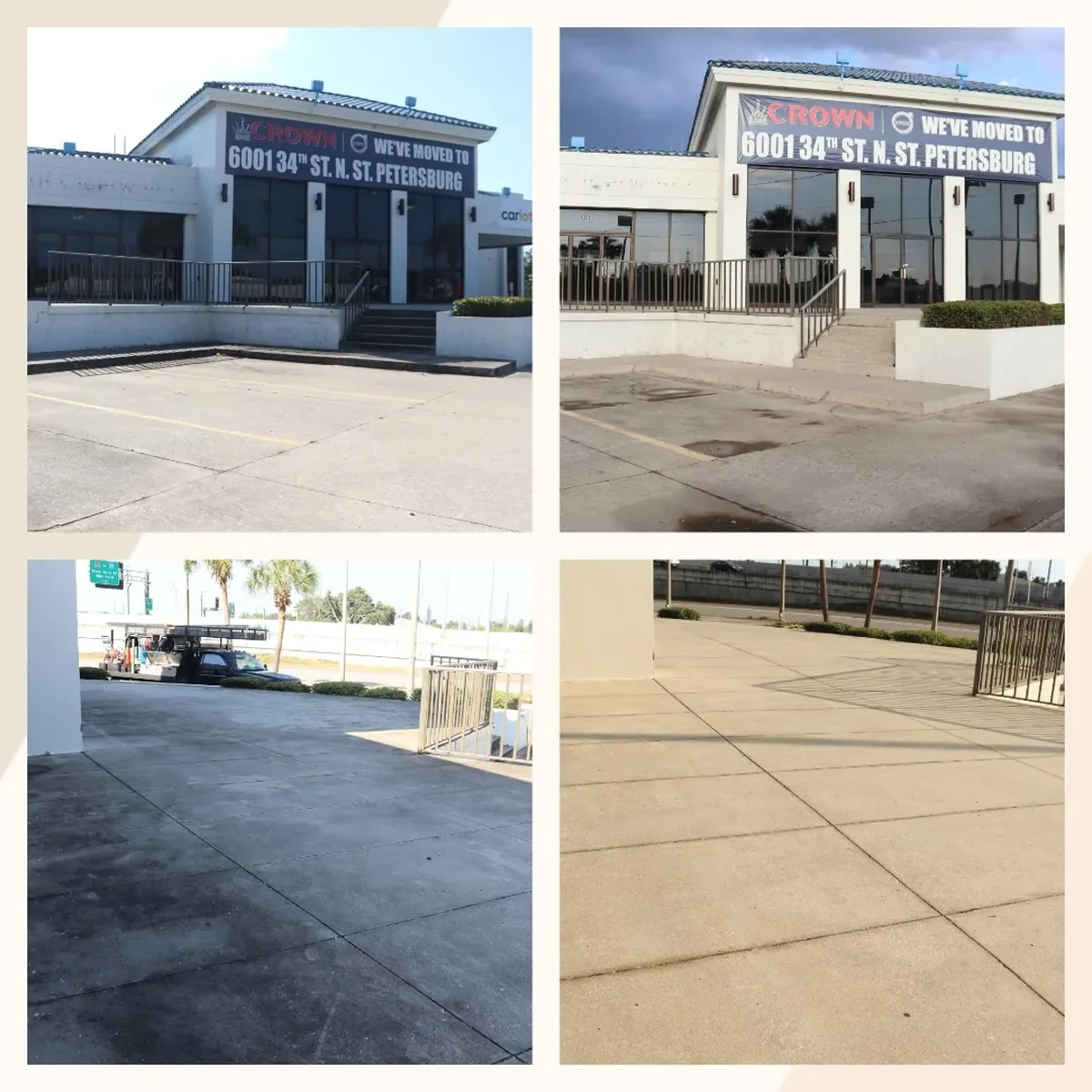 Commercial concrete surface cleaning and gum removal results in Tampa Bay Florida