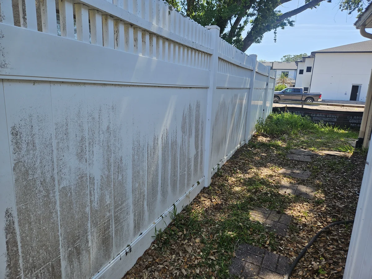 Clearwater Fence Soft Washing Before 1
