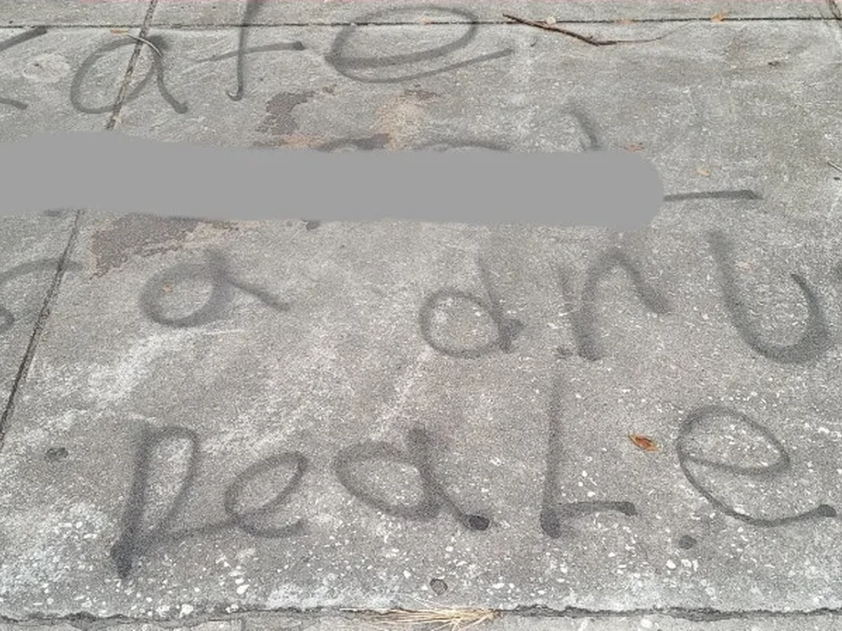 St Petersburg Graffiti Removal Sidewalk Before 1