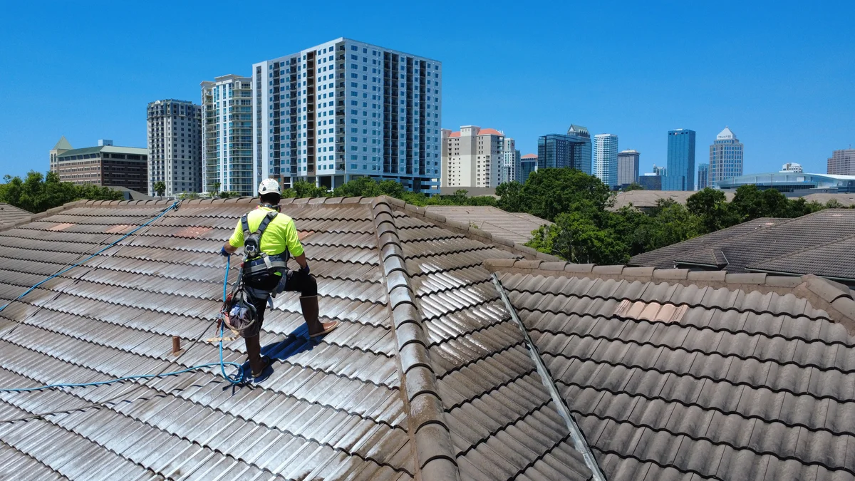 Tampa Roof Soft Washing Action 1