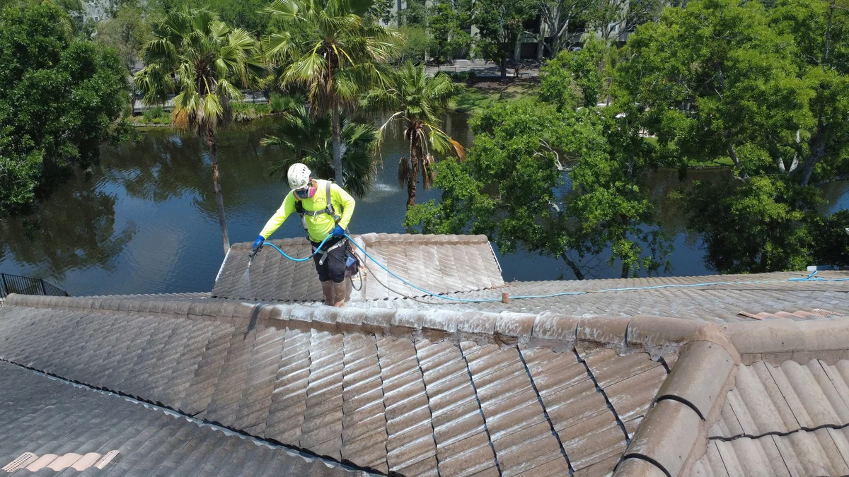 Tampa Roof Soft Washing Action 2
