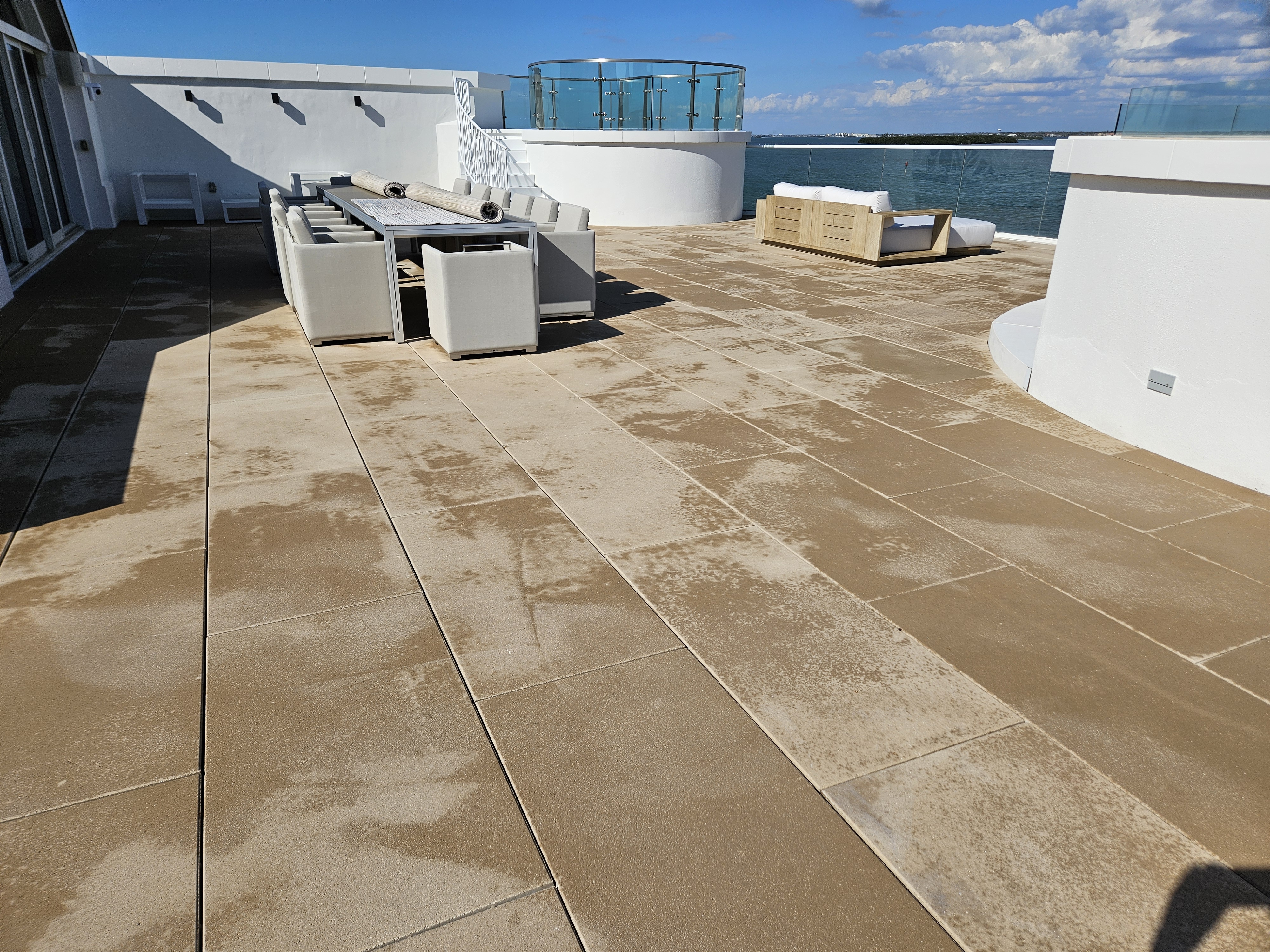 Clean roof after soft wash in Clearwater Beach